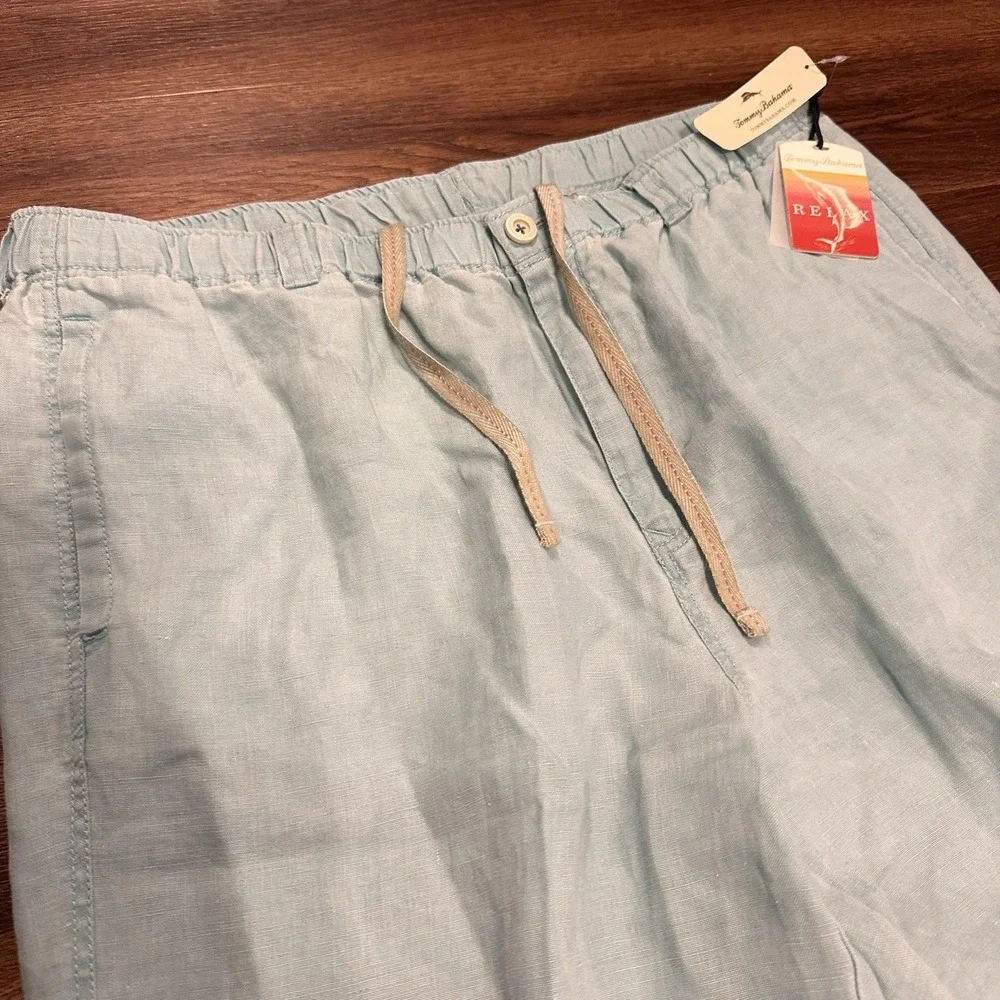 Tommy Bahama Relax Mens XLT Blue Linen Drawstring Pants TR16389 Beach Blue
